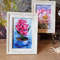 6 Small oil painting in a frame under glass - Hyacinth flower 5.9 - 3.9 in..jpg
