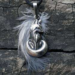 Fox. Silver pendant. Height 1.18 inches