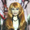 Barbie doll orange long hair realistic face