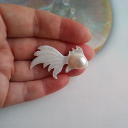 Carved Fish Mother of Pearl Charm