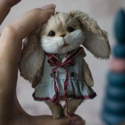Teddy bunny Handmade teddy bunny Collectible teddy collectible toy Handmade toy Stuffed bunny