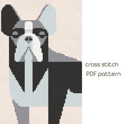 Bulldog cross stitch, Animal cross stitch pattern, PDF Pattern /46/