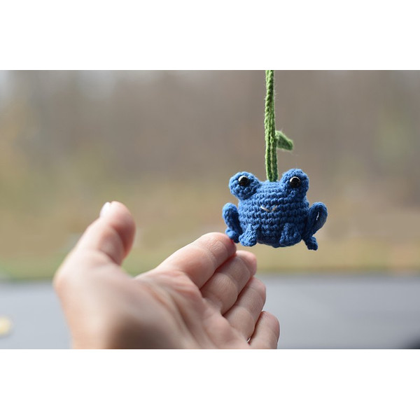 blue frog car charm