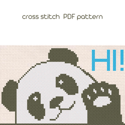 Panda cross stitch, Animal cross stitch pattern, PDF Pattern /47/