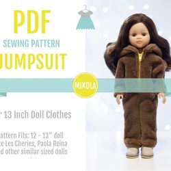 Paola Reina 13 inch doll clothes PDF sewing pattern jumpsuit - digital dolls outfit tutorial