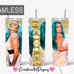 Karol G Seamless sublimation designs PNG l skinny tumbler 20 oz l 30 oz designs l tumbler design