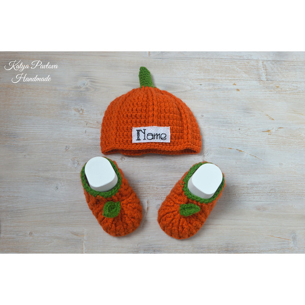 Halloween costume baby Pumpkin outfit Personalized hat Boygirl suit Gender neutral newborn photo prop Custom infant fall set First gift (4).jpg