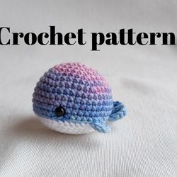 Crochet whale pattern, amigurumi whale pattern