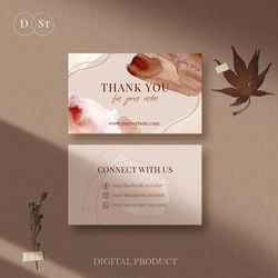 Thank You Business Card Template. DIGITAL DOWNLOAD. Digital product.