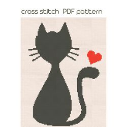 Cat cross stitch, Animal cross stitch pattern, PDF Pattern /51/