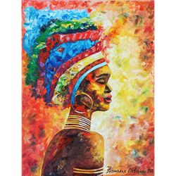 african woman oil painting black woman portrait original art black queen wall art