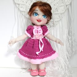 Dress doll crochet pattern PDF in English  Crochet clothes for dolls 12 inch