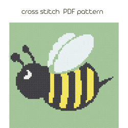 Bee cross stitch, Animal cross stitch pattern, PDF Pattern /54/