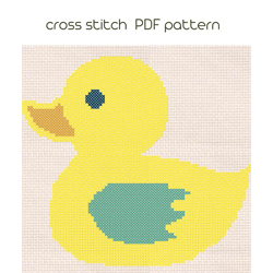 Duck cross pattern, Kids cross stitch for beginner, PDF Pattern /55/