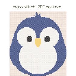 Penguin cross pattern, Kids cross stich, PDF Pattern /56/