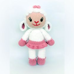 Lambie toy, Softy Doll Doc McStuffins, Amigurumi Doll Doctor Toys,  Dottie McStuffins, 3 year old girl gift, Sheep toy