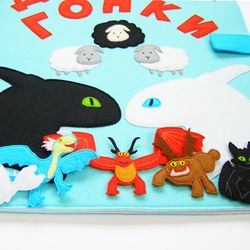 Dragon Race - Board game from felt for kids