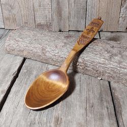 Handmade wooden eating spoon Hand carved birch wood spoon Soup spoon Diner wooden spoon Table wood spoon Wooden utensils