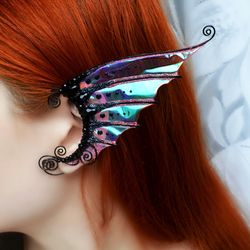 mermaid ear cuffs no piercing, elf ear cuffs jewelry, fairy earrings black