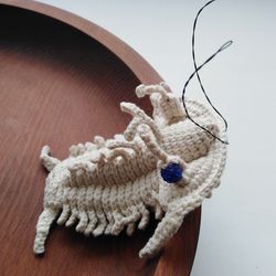 Trilobite fossil plush, Paleontology decor, Crochet sea animals, Marine amigurumi, Unique sea animals gifts