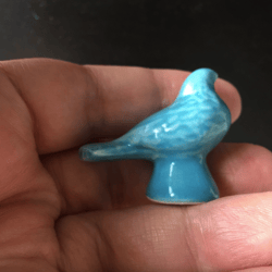 Holy pigeon - Ceramic blue figure, extinguisher, "Small Pigeon", 4 cm high.