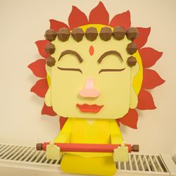 low poly buddha, paper buddha, low poly character, pepakura, low poly papercraft, low poly art, low poly template