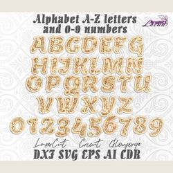 Marine alphabet 26 letters 10 numbers laser cut vector, cnc plan, glowforge, cricut, any thickness, DXF CDR SVG ai eps v