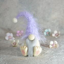 Felted gnome Purple gnome 3 inches gnome doll