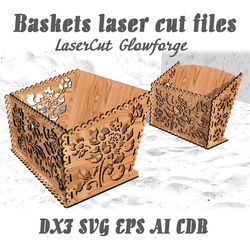 Patterned ornament vintage boxes vector model for laser cut cnc plan, 3 and 6 mm, DXF CDR ai eps svg vector files, gf