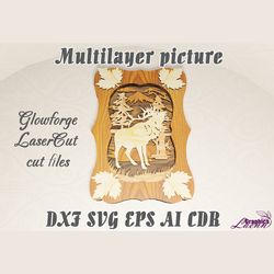 Multilayer picture vector model for laser cut cnc plan, any thickness, DXF CDR ai svg dxf, instant download