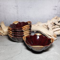 A set of ceramic bowls 16.90 fl.oz Handmade pottery made of white clay doused with glaze
