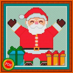 santa claus cross stitch pattern | happy new year