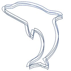 Dolphin scribble stitch embroidery design,Dolphin machine embroidery design,INSTANT DOWNLOAD-1352