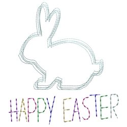 Easter Rabbit scribble stitch embroidery design,Happy easter embroidery design,INSTANT DOWNLOAD--1355
