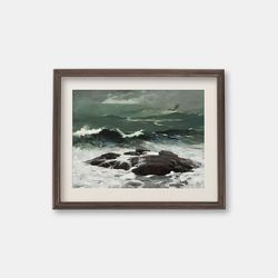 summer squall - vinatge oil painting, 1900s