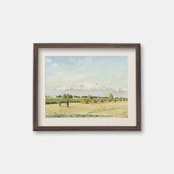 Early morning landscape - Vintage oil painting, 1870s
