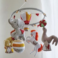 Circus baby mobile for crib Baby mobile nursery decor Circus baby nursery Disney baby crib mobile Felt mobile for cot
