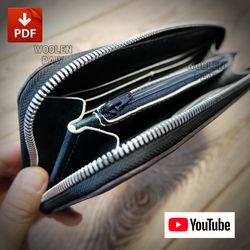Leather pattern download - Zipper wallet. ZW1