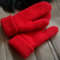 Double soft warm alpaca wool women handknitted mittens