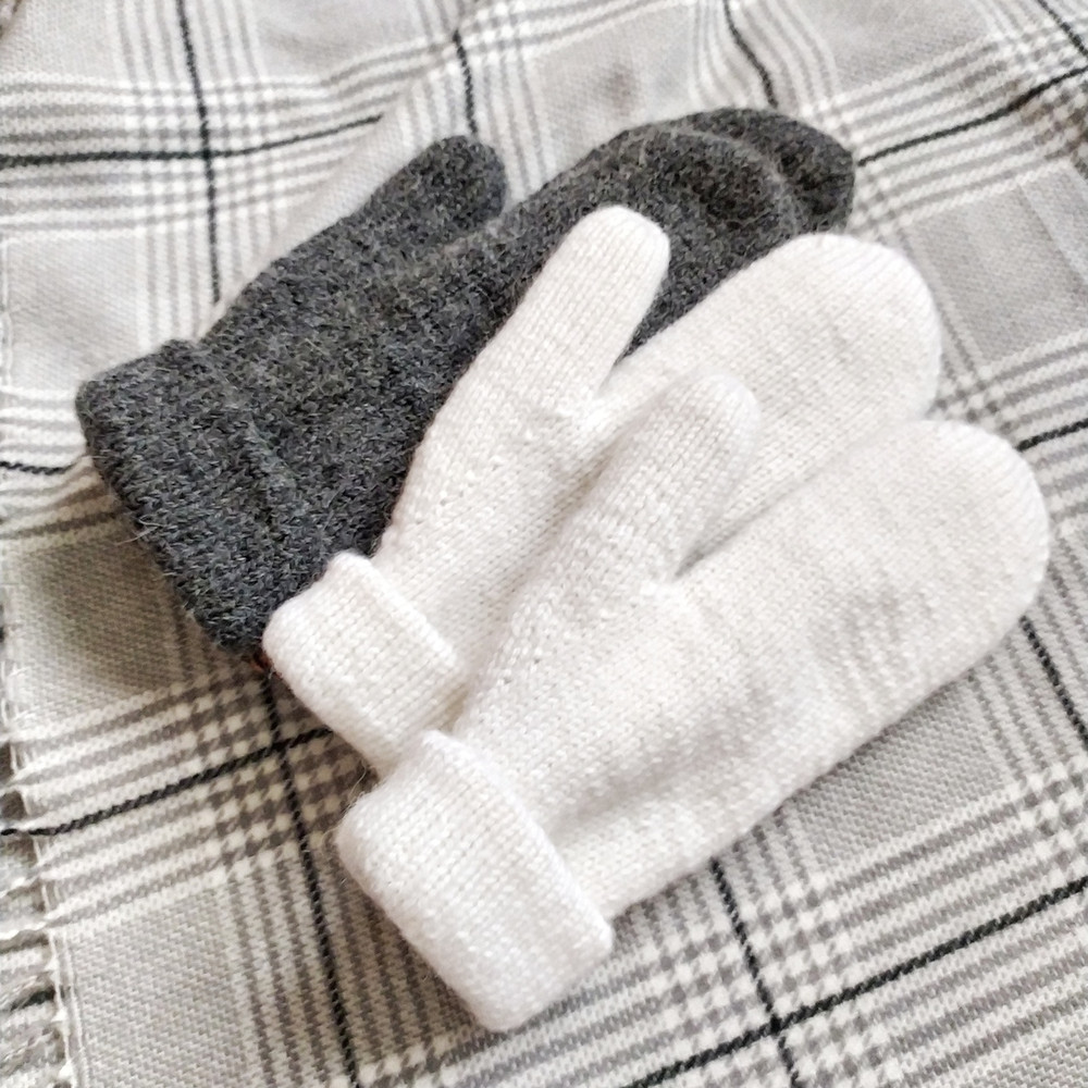 Double soft warm alpaca wool women handknitted mittens