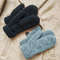 Double soft warm alpaca wool women handknitted mittens