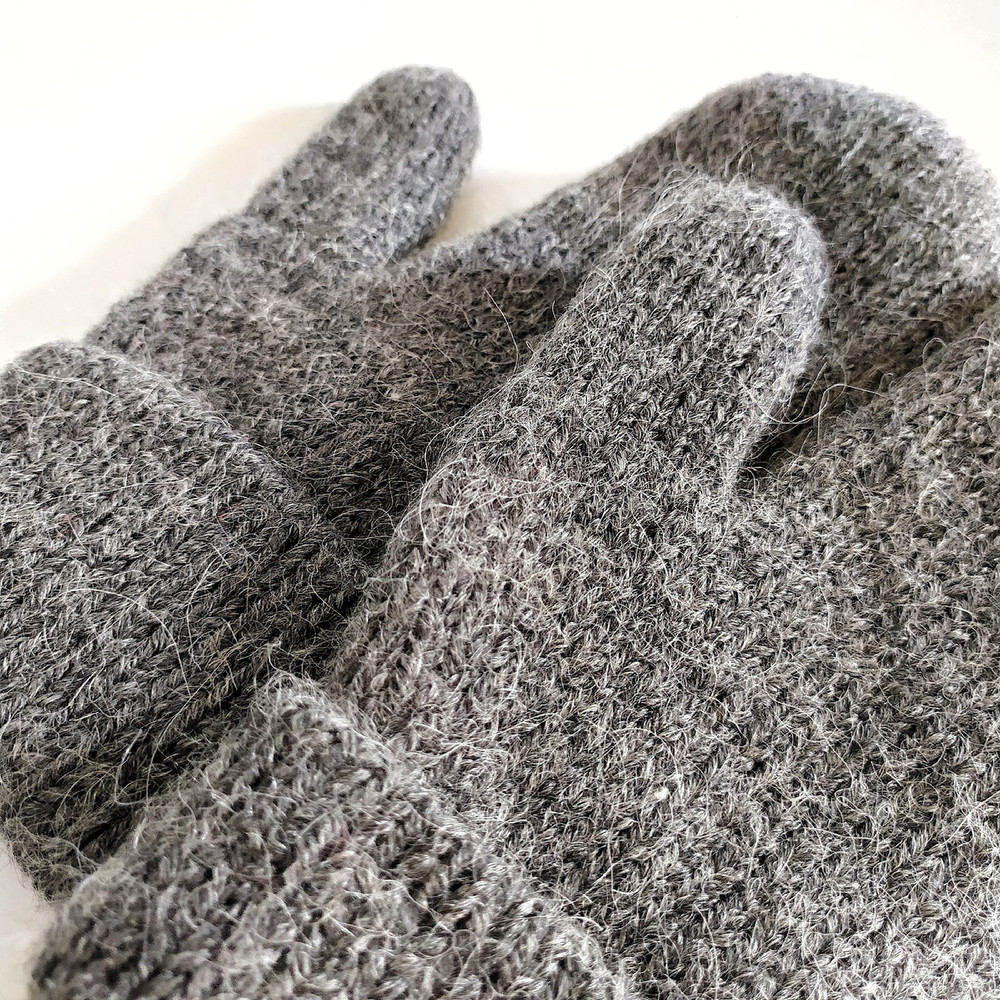 Double soft warm alpaca wool women handknitted mittens