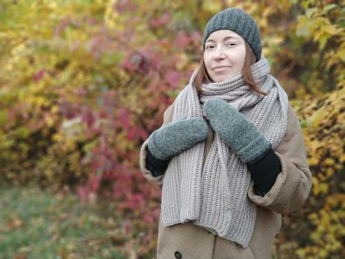Women mittens Double mittens soft warm alpaca wool women handknitted mittens alpaca mittens