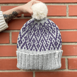Grey winter warm unisex hat