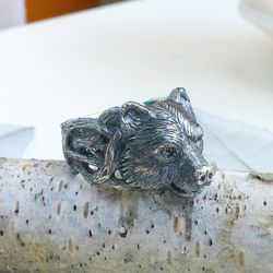 Bear Ring.Viking Ring.Viking Bear.Silver Bear Ring.Scandinavian Ring.Bear Charm.Bear Jewelry.Silver Bear Jewelry.Silver
