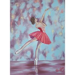 Ballerina Painting Dance Original Art Girl Wall Art Woman Artwork Figurative Oil Painting Canvas