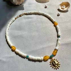 beaded choker, pearl choker, amber choker, necklace choker, wedding jewelry, dainty choker, gift for her, summer jewelry