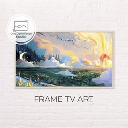 Samsung Frame TV Art | 4k Abstract Colorful Digital Landscape Art For The Frame TV | Contemporary Landscape Art
