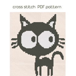 Cat cross stitch, Kids cross stitch pattern, PDF Pattern /58/