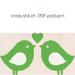 Birds cross stitch pattern, Easy cross stitch. Kids embroidery /60/